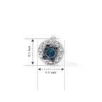 Blue Diamond Solitaire Stud Push Post Earring in Platinum Overlay Sterling Silver_8778816_4