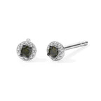 Green Diamond Solitaire Stud Push Post Earring in Platinum Overlay Sterling Silver_8778818