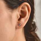 Green Diamond Solitaire Stud Push Post Earring in Platinum Overlay Sterling Silver_8778818_1