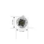 Green Diamond Solitaire Stud Push Post Earring in Platinum Overlay Sterling Silver_8778818_4