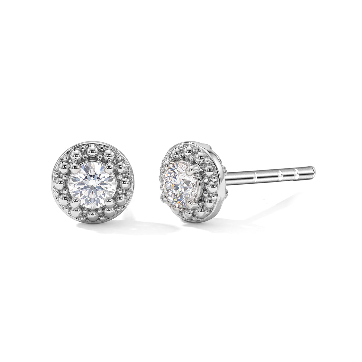 Natural White Diamond Solitaire Stud Push Post Earring in Platinum Overlay Sterling Silver 8778822 0