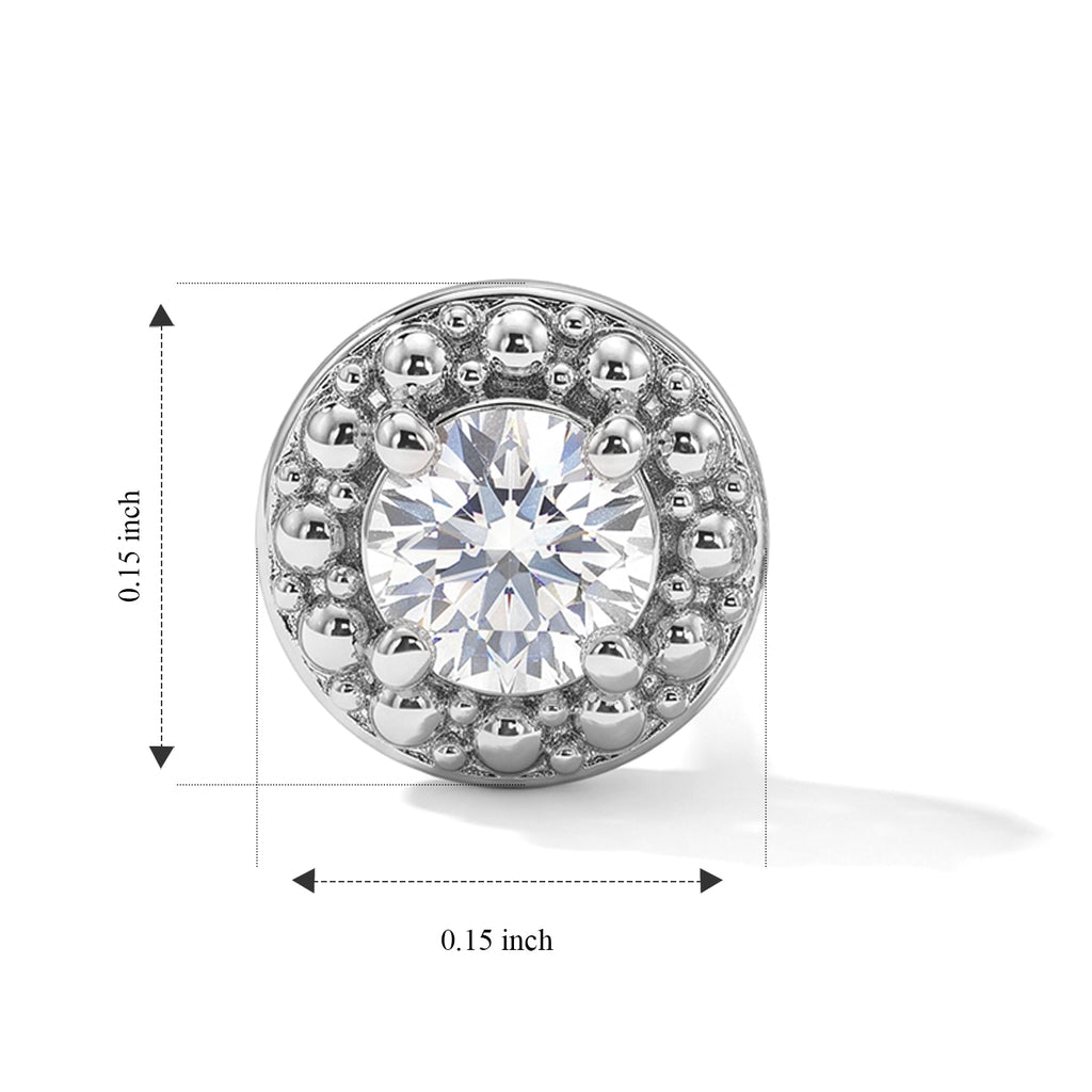 Natural White Diamond Solitaire Stud Push Post Earring in Platinum Overlay Sterling Silver_8778822_4