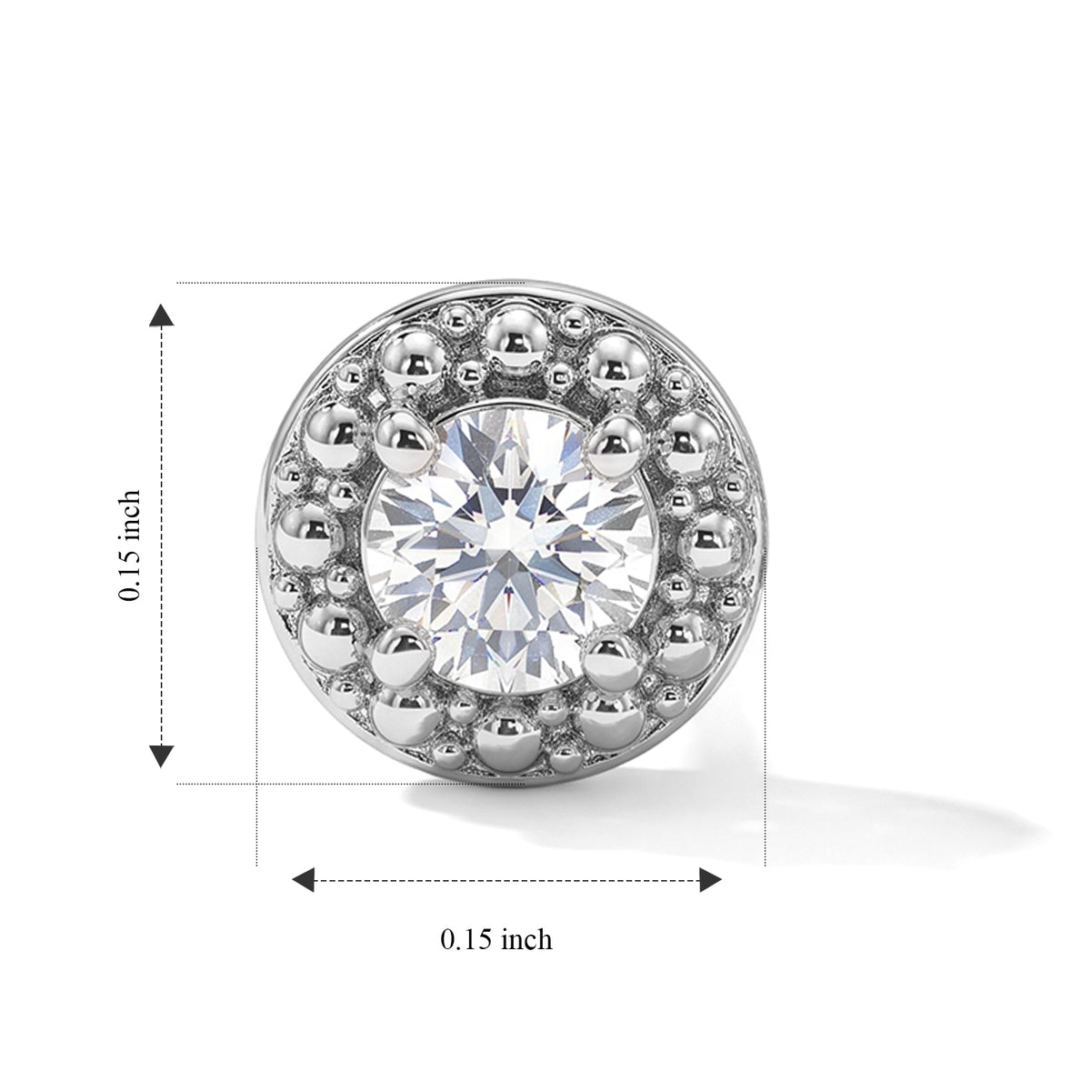 Natural White Diamond Solitaire Stud Push Post Earring in Platinum Overlay Sterling Silver 8778822 4