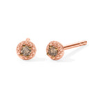 Champagne Diamond Solitaire Stud Push Post Earring in Rose Gold Plated Sterling Silver_8778825