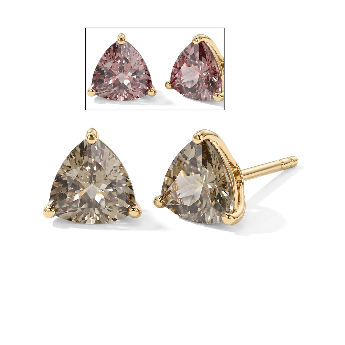 9K Yellow Gold AAA Turkizite Solitaire Stud Earring with Push Post 2.37 Ct. 8778847 0