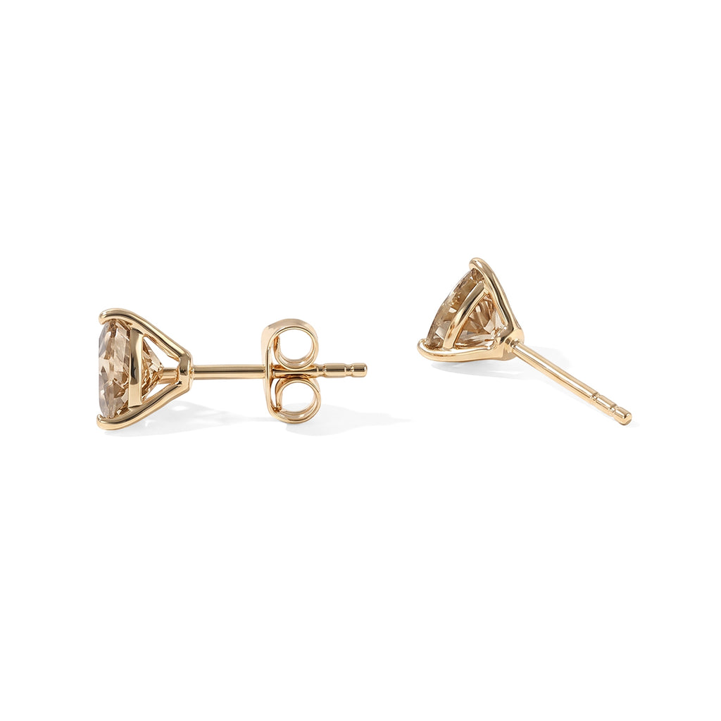 9K Yellow Gold AAA Turkizite Solitaire Stud Earring with Push Post 2.37 Ct._8778847_3