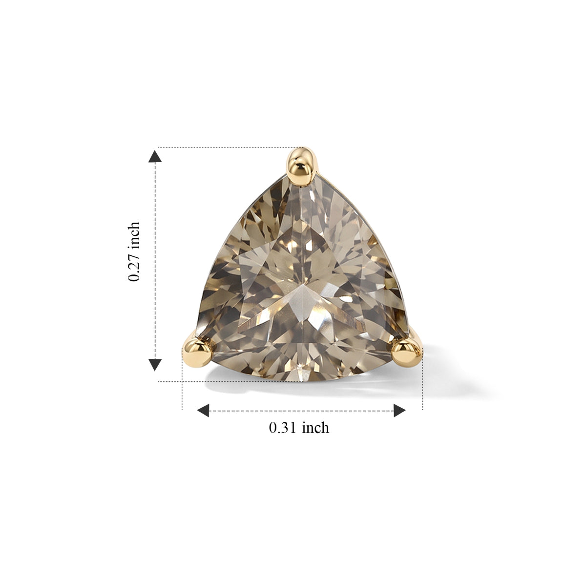 9K Yellow Gold AAA Turkizite Solitaire Stud Earring with Push Post 2.37 Ct. 8778847 4