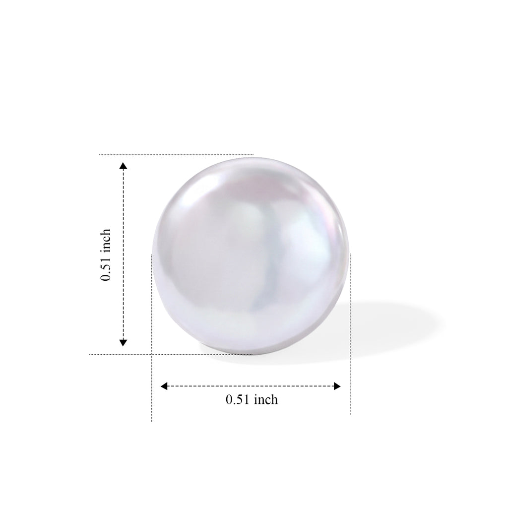 D'Joy - White Keshi Pearl Stud Earring with Push Back in Rhodium Overlay Sterling Silver 10.00 Ct._8779514_3