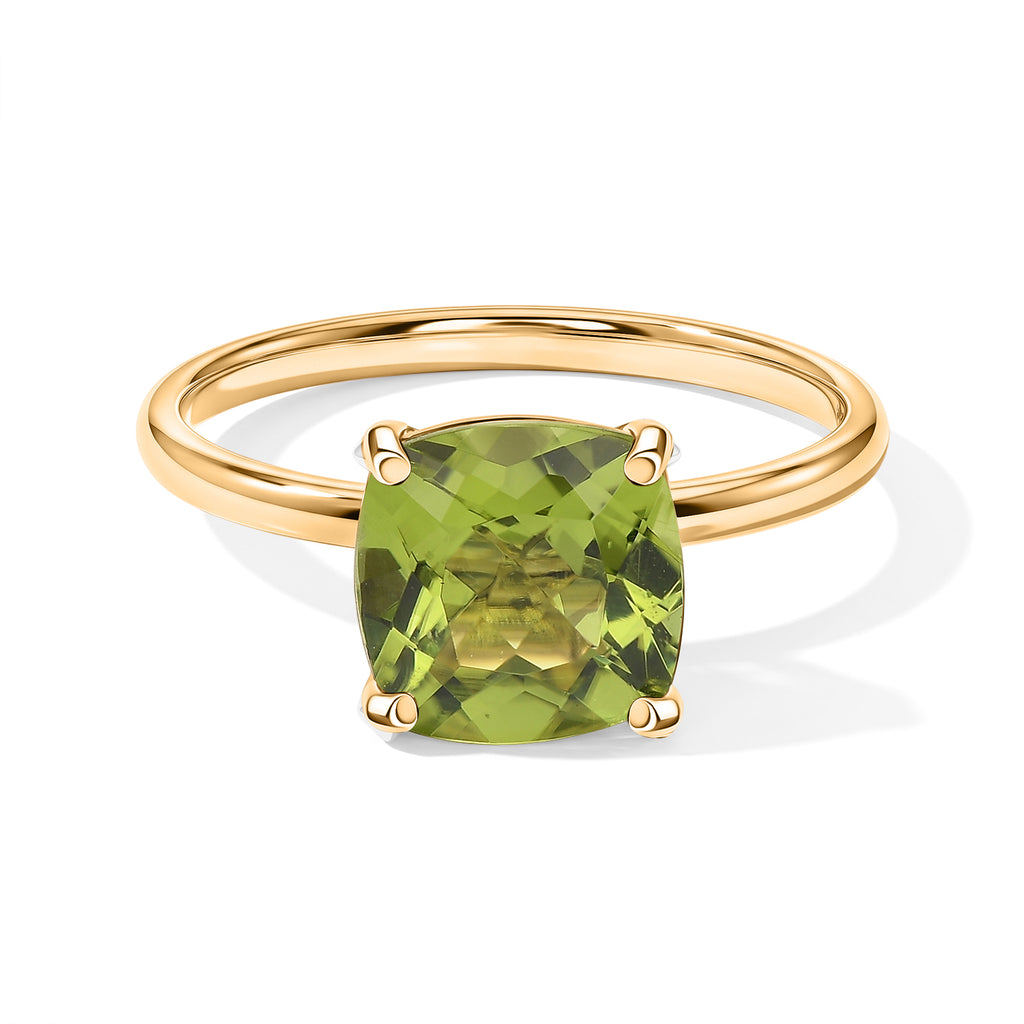 9K Yellow Gold AAA Peridot Solitaire Ring 2.30 Ct._8779819