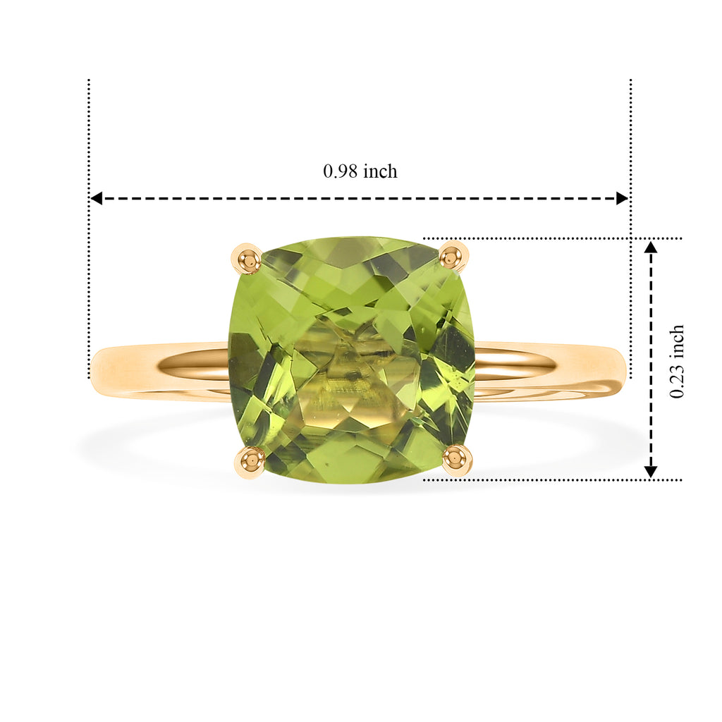 9K Yellow Gold AAA Peridot Solitaire Ring 2.30 Ct._8779819_5