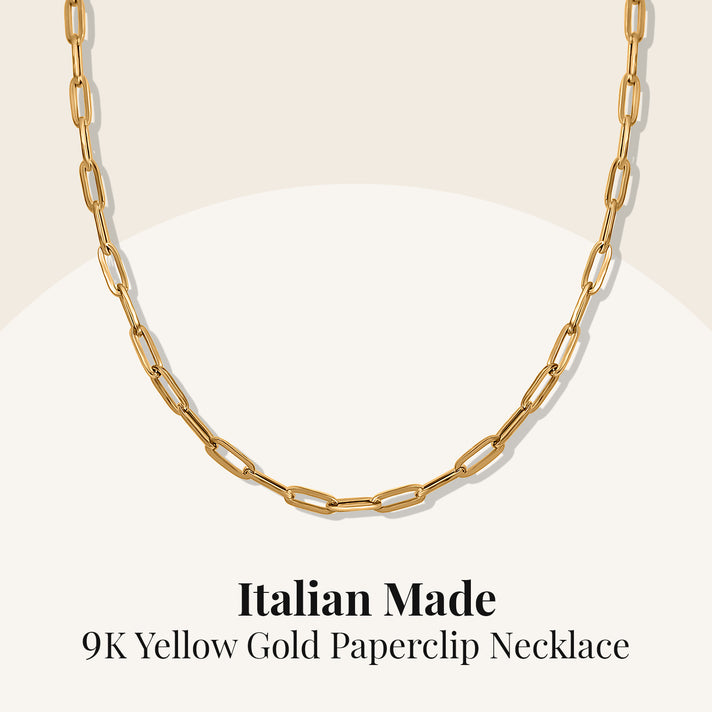 Paperclip Necklace in 9K Yellow Gold 8779865 2