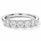 950 Platinum SGL Certified White Diamond 5 Stone Ring 1.00 Ct, Platinum Wt. 4.00 Gms_8780020