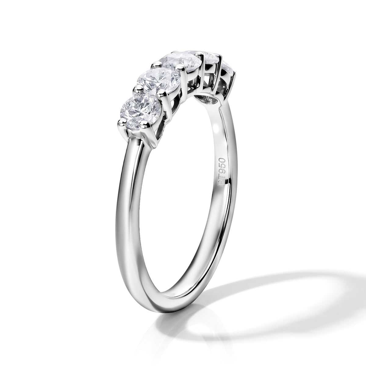950 Platinum SGL Certified White Diamond 5 Stone Ring 1.00 Ct, Platinum Wt. 4.00 Gms 8780020 3