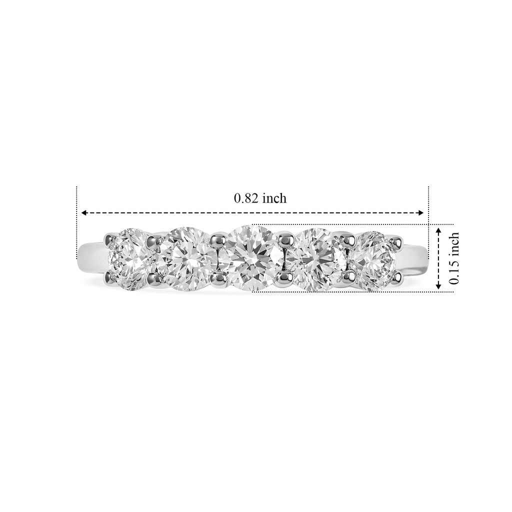 950 Platinum SGL Certified White Diamond 5 Stone Ring 1.00 Ct, Platinum Wt. 4.00 Gms_8780020_5