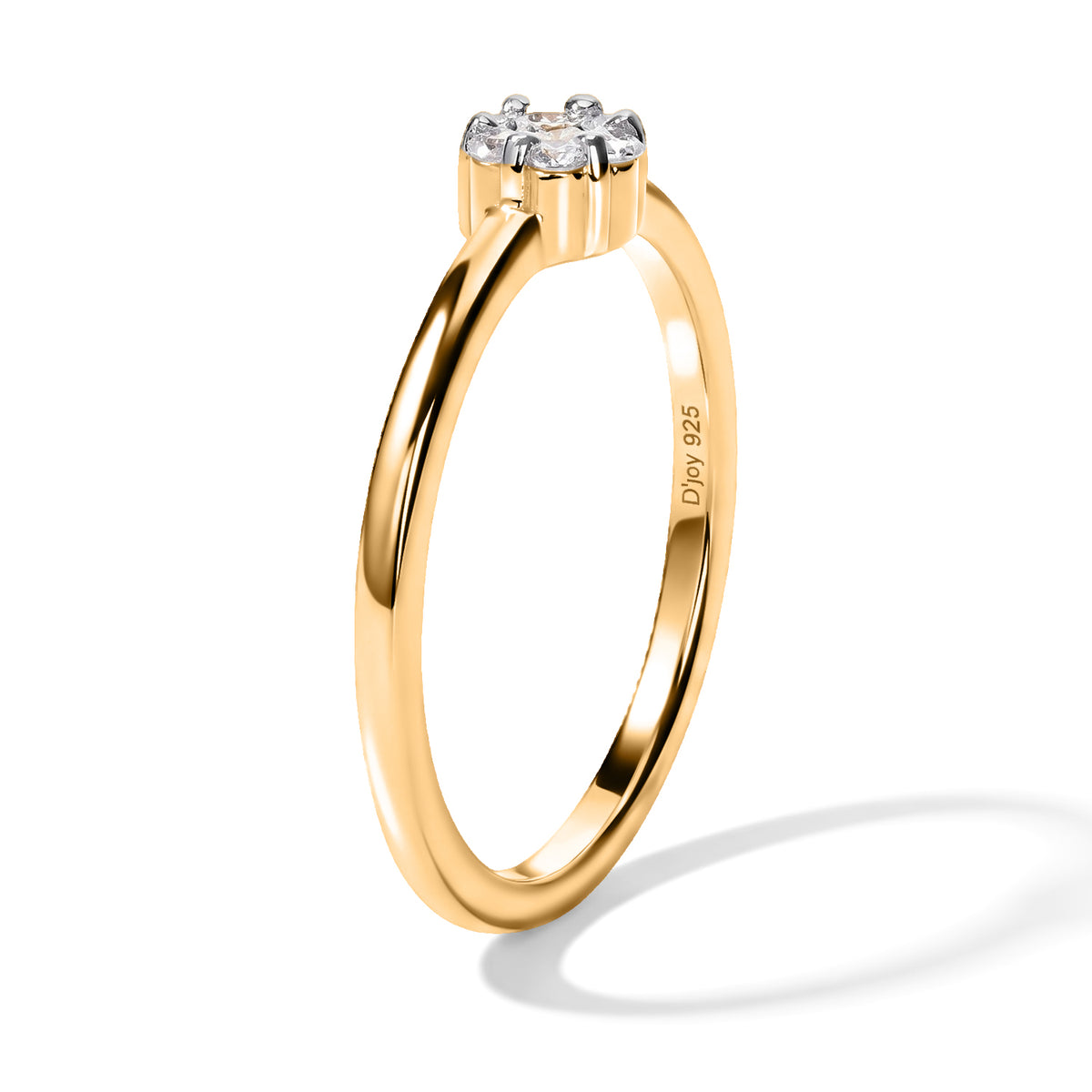 D'Joy - Lab Grown Diamond Cluster Ring in Yellow Gold Plated Sterling Silver 8780221 3
