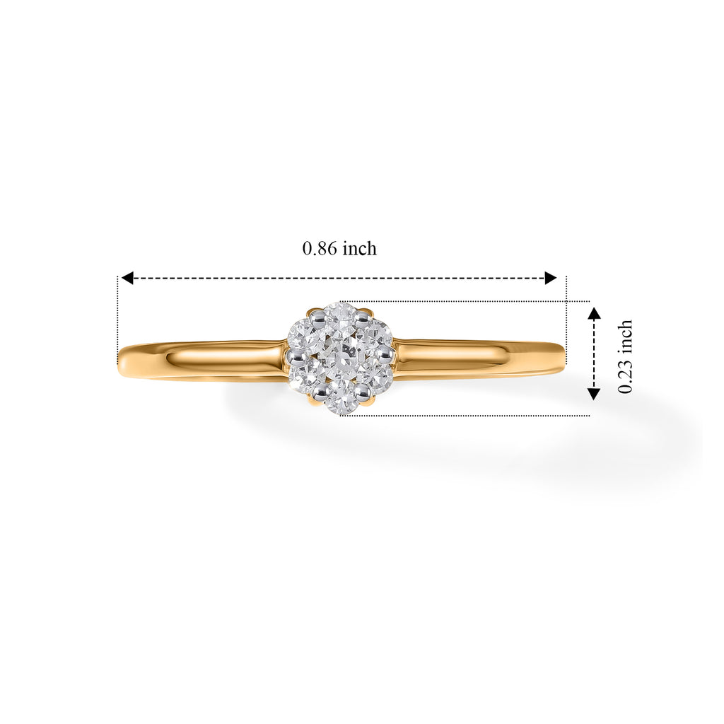 D'Joy - Lab Grown Diamond Cluster Ring in Yellow Gold Plated Sterling Silver_8780221_6