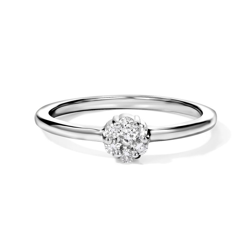 D'Joy - Lab Grown Diamond Cluster Ring in Platinum Overlay Sterling Silver_8780373