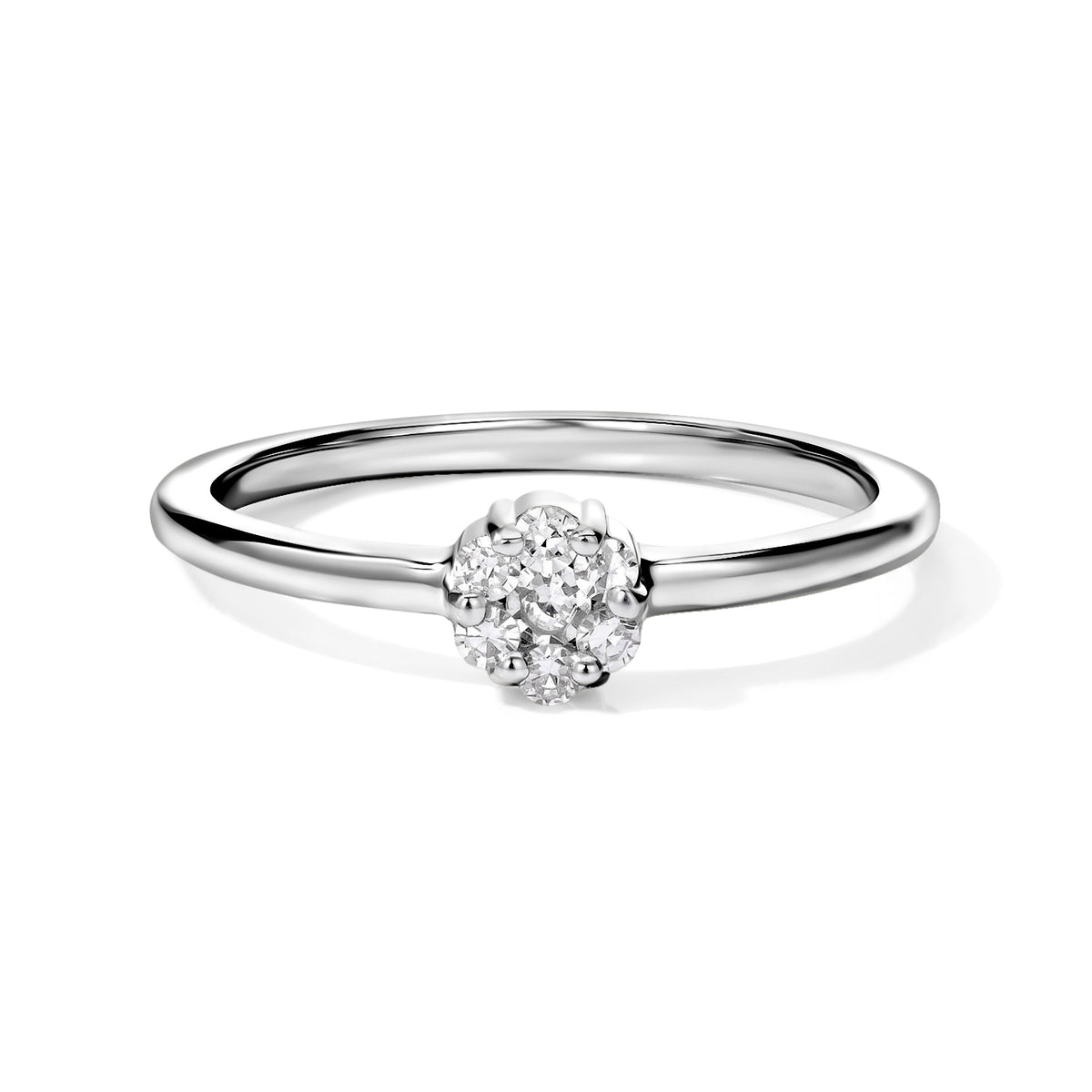 D'Joy - Lab Grown Diamond Cluster Ring in Platinum Overlay Sterling Silver 8780373 0