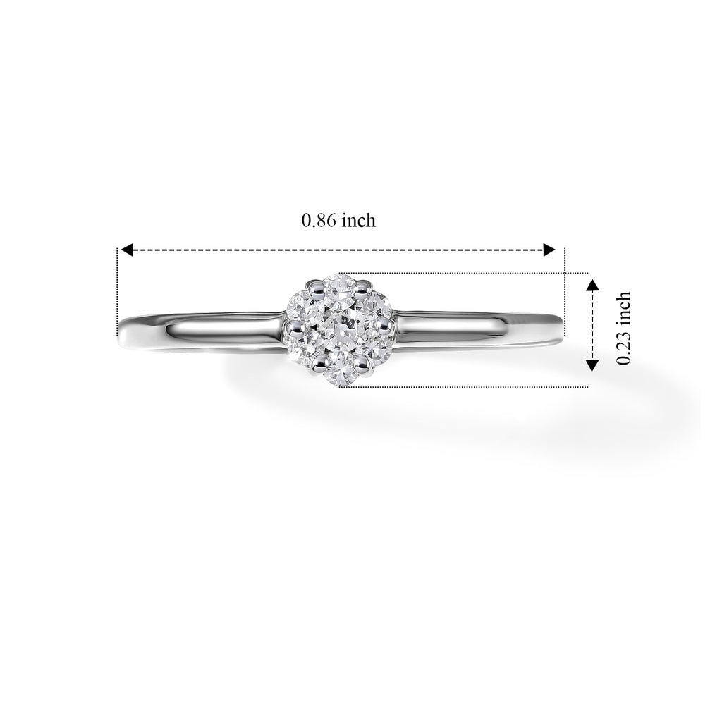 D'Joy - Lab Grown Diamond Cluster Ring in Platinum Overlay Sterling Silver_8780373_6
