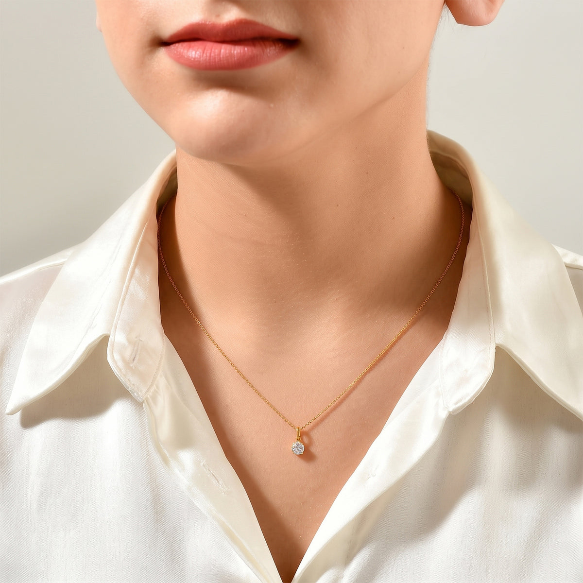 D'Joy - Lab Grown Diamond Cluster Pendant in Yellow Gold Plated Sterling Silver 8780387 1
