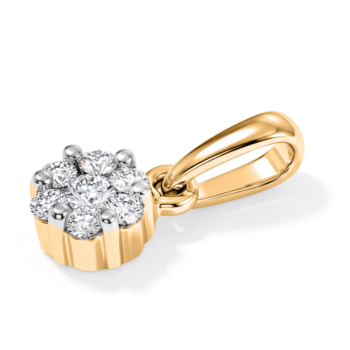 D'Joy - Lab Grown Diamond Cluster Pendant in Yellow Gold Plated Sterling Silver 8780387 3