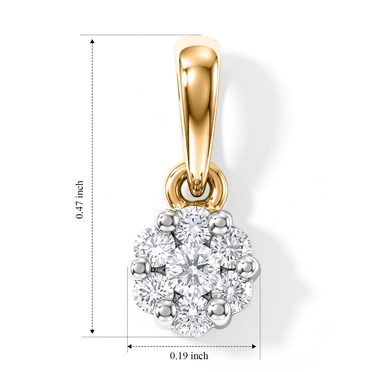 D'Joy - Lab Grown Diamond Cluster Pendant in Yellow Gold Plated Sterling Silver 8780387 4
