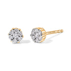 D'Joy - Lab Grown Diamond Cluster Earring with Push Post in Yellow Gold Plated Sterling Silver_8780389