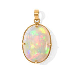 9K Yellow Gold AAA Ethiopian Opal Solitaire Pendant 11.10 Ct._8780567