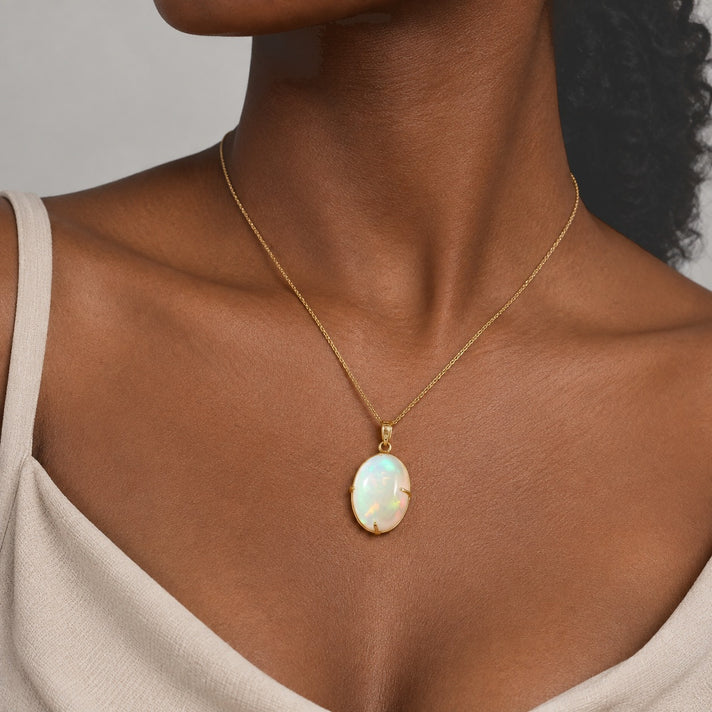 Extremely Rare Size AAAA WEGEL TENA Opal Pendant 11.06 Ct. in 9K Gold 8780567 2