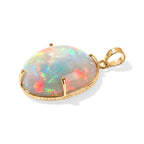 9K Yellow Gold AAA Ethiopian Opal Solitaire Pendant 11.10 Ct._8780567_3