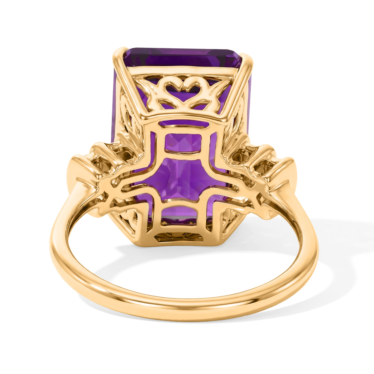 9K Yellow Gold Natural Kariba AAAA Zambian Amethyst &amp; Natural White Diamond Ring 7.28 Ct, Gold Wt. 3.00 Gms 8780568 4
