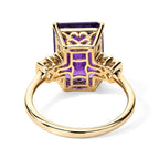 9K Yellow Gold AAA Zambian Amethyst & Natural White Diamond Ring  7.28 Ct, Gold Wt. 3.00 Gms_8780590_4