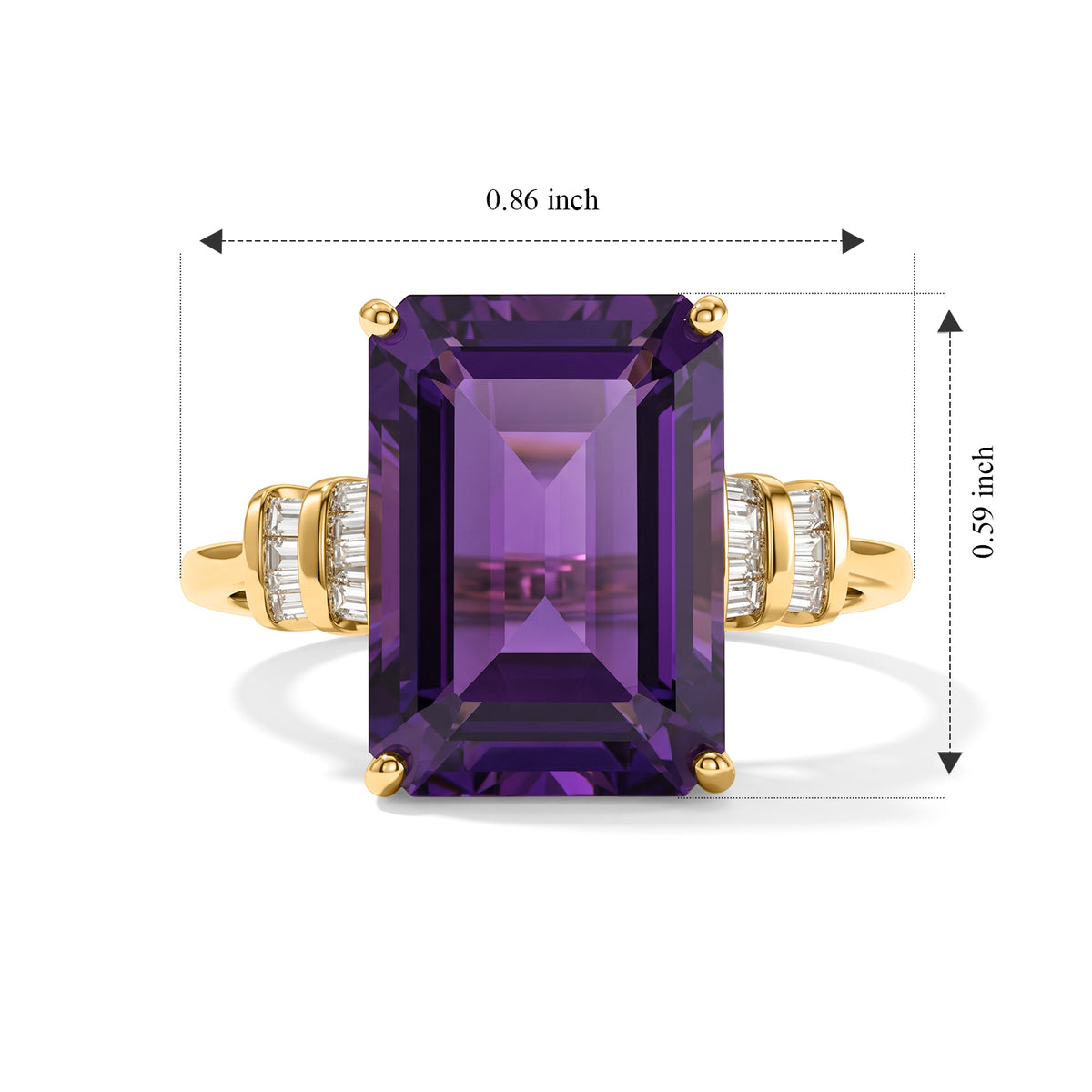 9K Yellow Gold AAA Zambian Amethyst &amp; Natural White Diamond Ring  7.28 Ct, Gold Wt. 3.00 Gms 8780590 5
