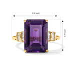 9K Yellow Gold AAA Zambian Amethyst & Natural White Diamond Ring  7.28 Ct, Gold Wt. 3.00 Gms_8780590_5