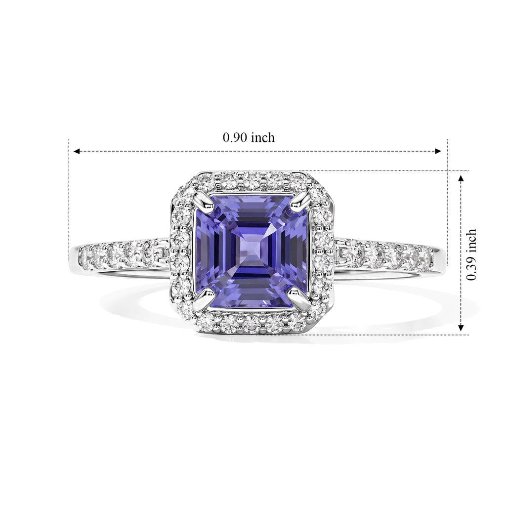 Luxuriant Tanzanite, Lab Grown Diamond Ring in Rhodium OverlaySterling Silver  1.950  Ct._8780593_5
