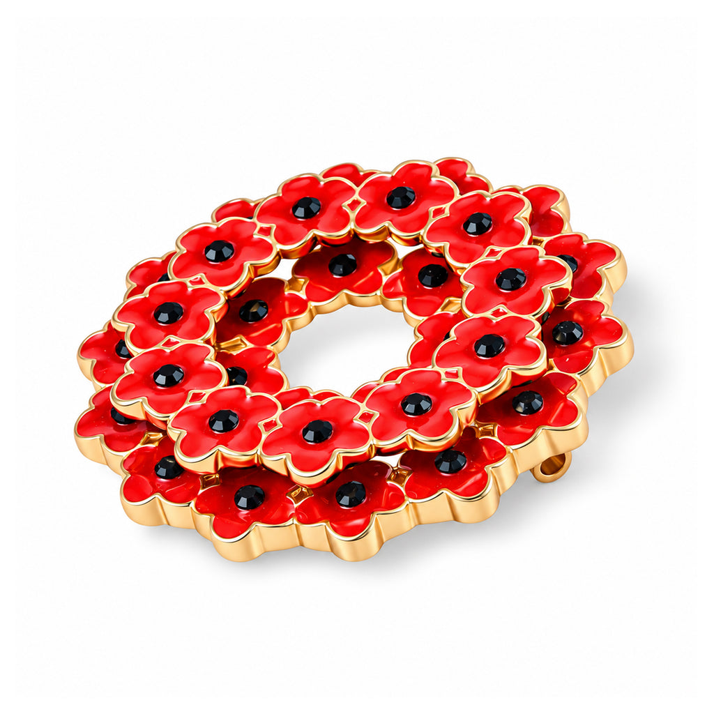 Black Crystal Floral Design Brooch_8780598_2