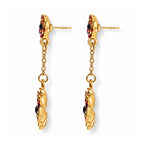 Black Crystal Poppy Flower Dangling Earring with Push Back_8780605_4