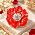 White Crystal Poppy Flower Brooch with Magnet_8780630_1