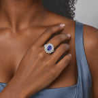 D'joy Tanzanite, Moissanite Ring in Rhodium OverlaySterling Silver  3.100  Ct._8780672_2