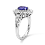 D'joy Tanzanite, Moissanite Ring in Rhodium OverlaySterling Silver  3.100  Ct._8780672_3