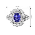 D'joy Tanzanite, Moissanite Ring in Rhodium OverlaySterling Silver  3.100  Ct._8780672_5