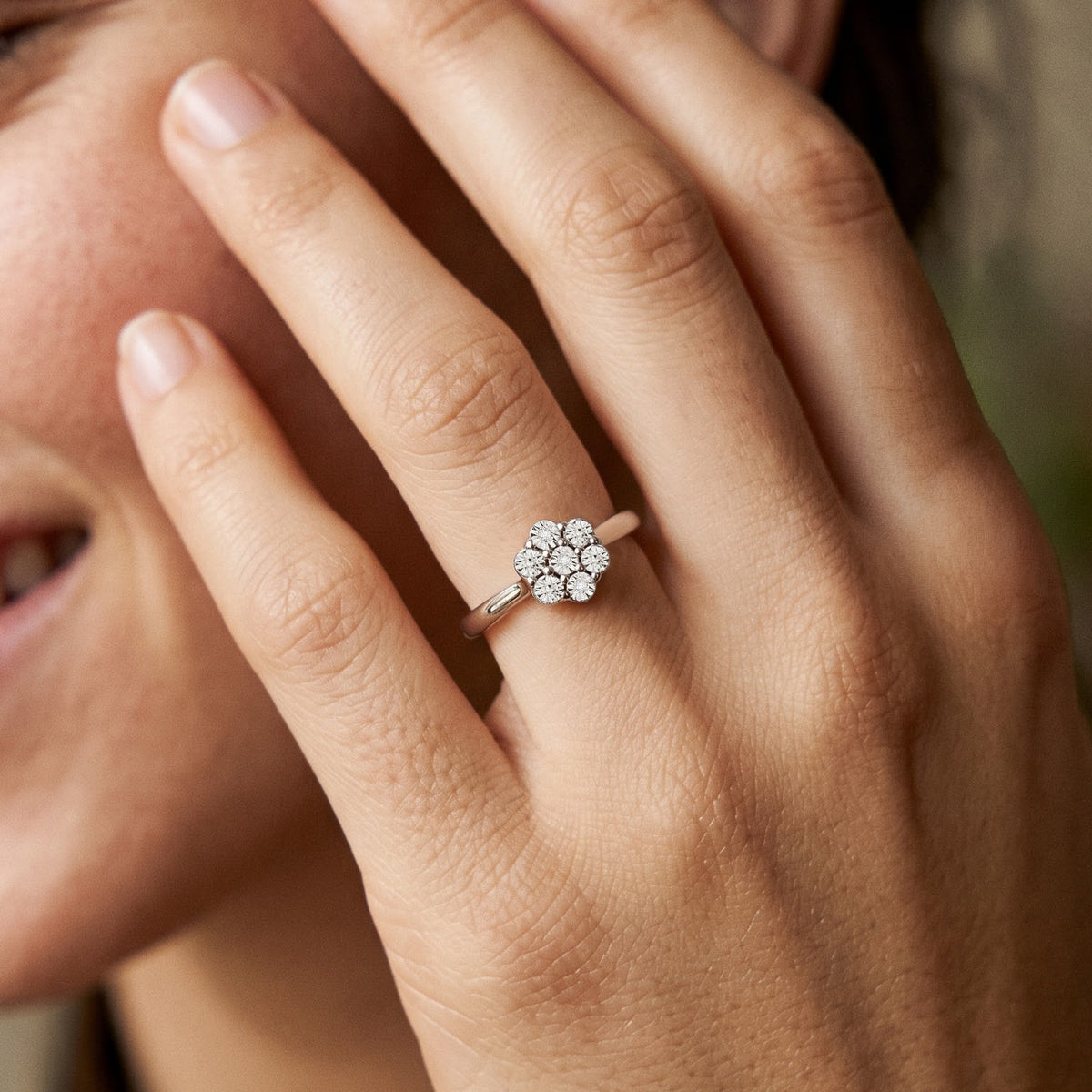 EverTrue - Natural White Diamond Cluster Ring 8780820 1