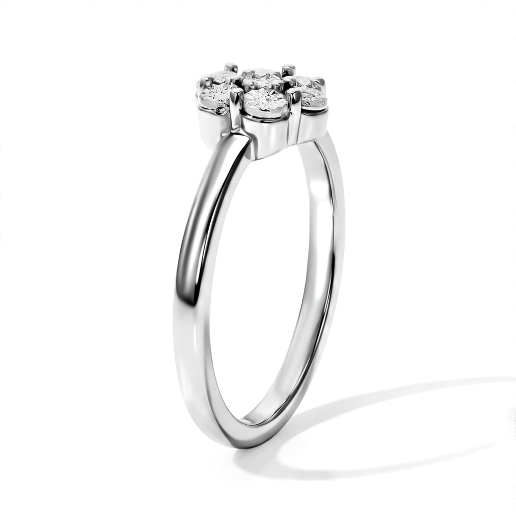 EverTrue White Diamond Solitaire Ring Pure Yellow Brass  0.017  Ct._8780820_3