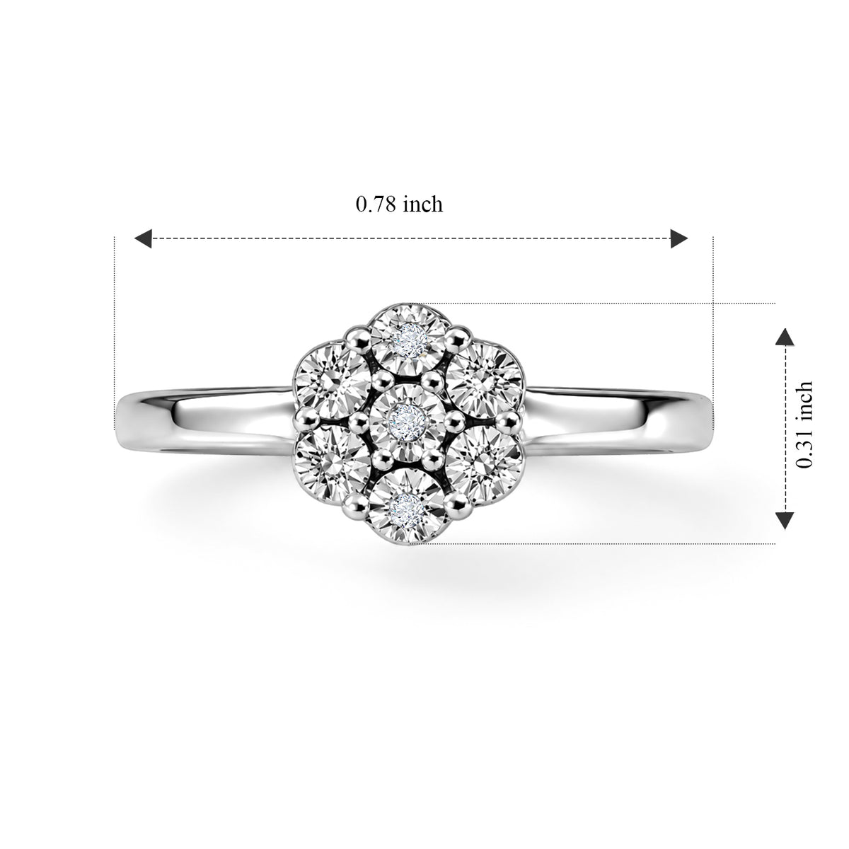 EverTrue - Natural White Diamond Cluster Ring 8780820 5