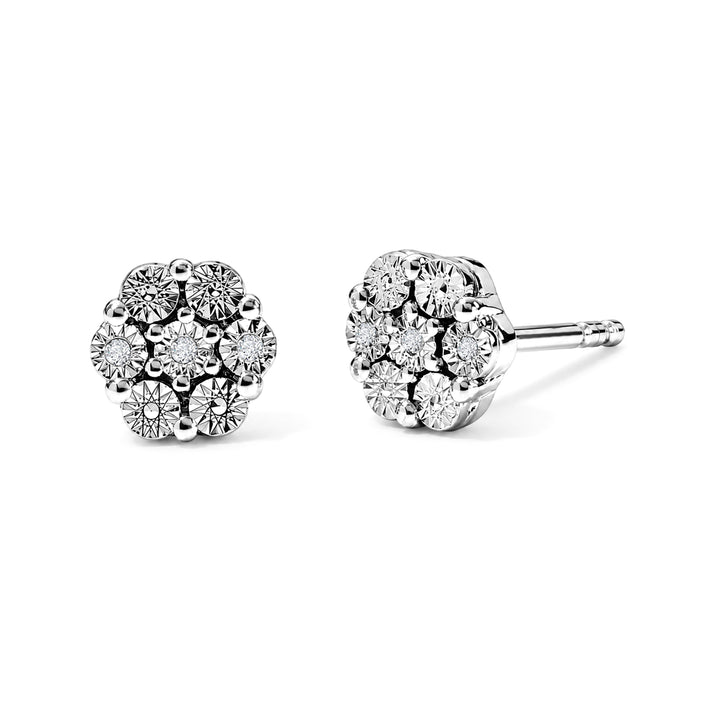 EverTrue - Natural White Diamond Cluster Earring with Push Post 8780928 1