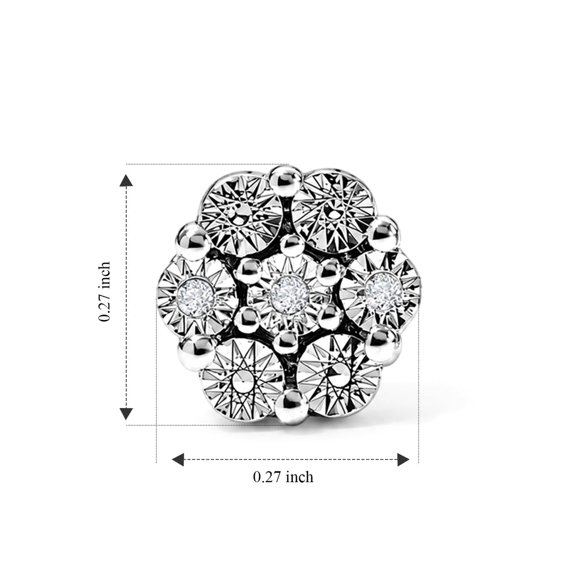 EverTrue - Natural White Diamond Cluster Earring with Push Post 8780928 4
