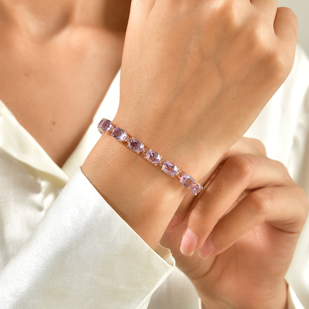 EverTrue - Rose De France Amethyst Bracelet (Size - 7) 21.62 Ct._8780993_1