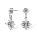 D'joy Ethiopian Opal, Natural Chrome Diopside, White Zircon Dangling Earring in Platinum OverlaySterling Silver  1.152  Ct._8781352_3