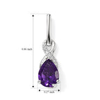 D'Joy - AAA Zambian Amethyst & White Zircon Dangling Earring with Push Post in Platinum Overlay Sterling Silver 2.10 Ct._8781356_4