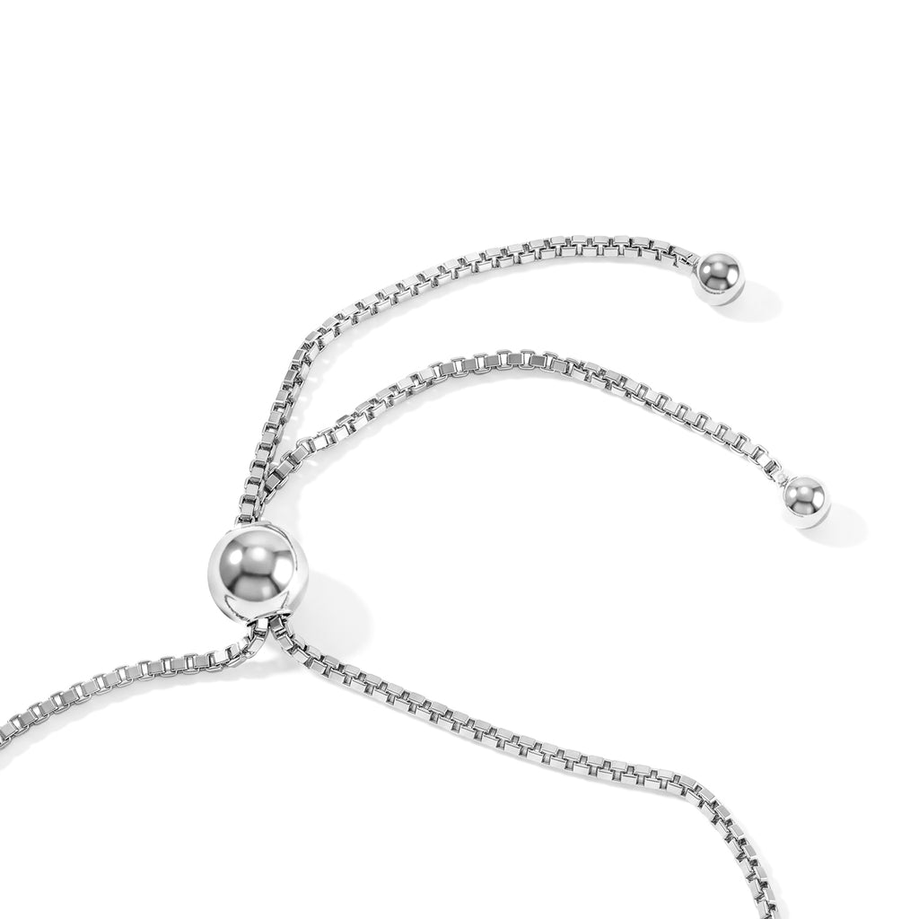 D'Joy - White Diamond Adjustable Bracelet (Size - 9.5) in Platinum Overlay Sterling Silver_8781706_3